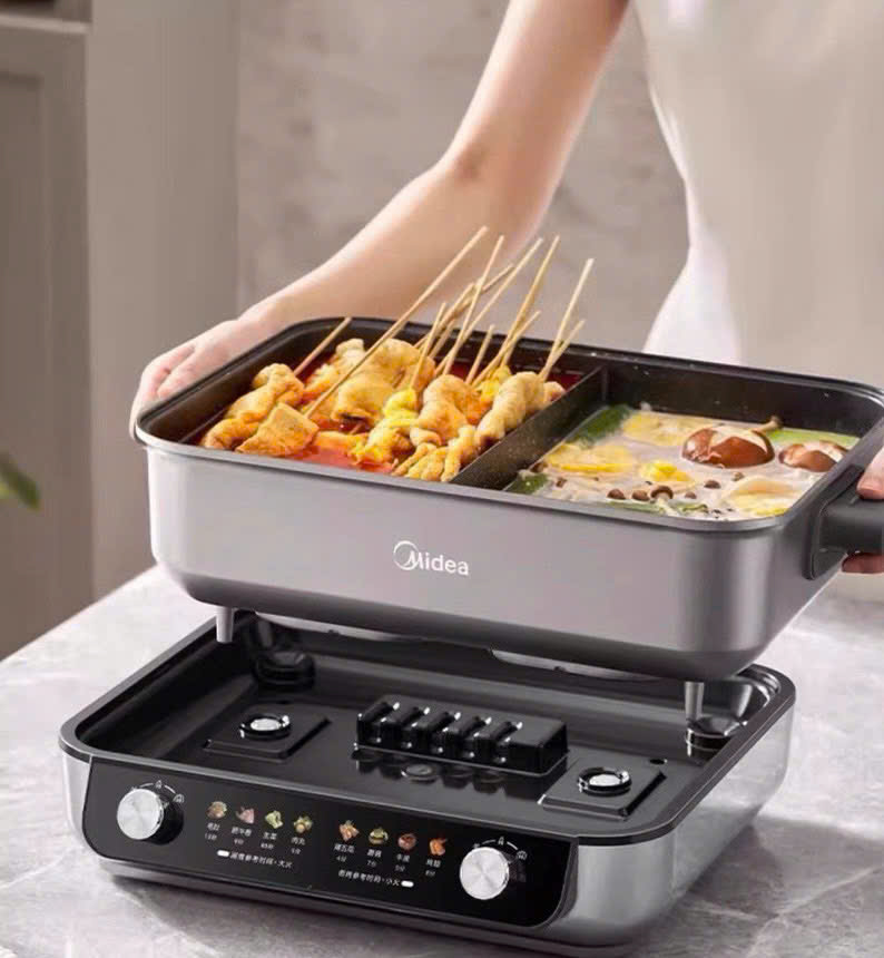 Nồi lẩu điện hai ngăn Midea MC-HGS382712 Hàng chính hãng