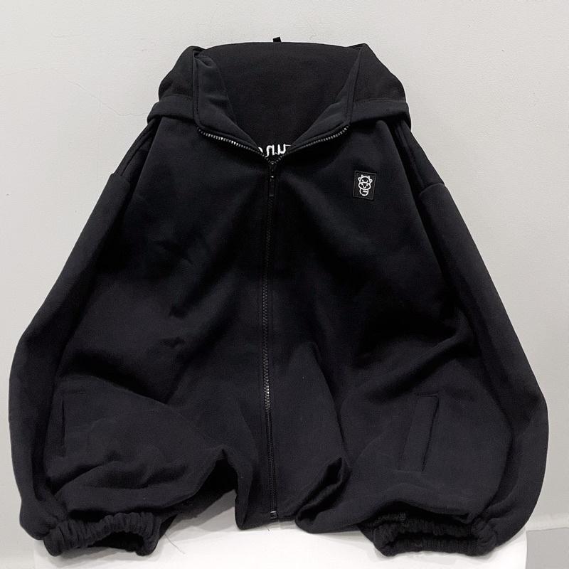 Áo khoác con bò đen ảnh thật unisex