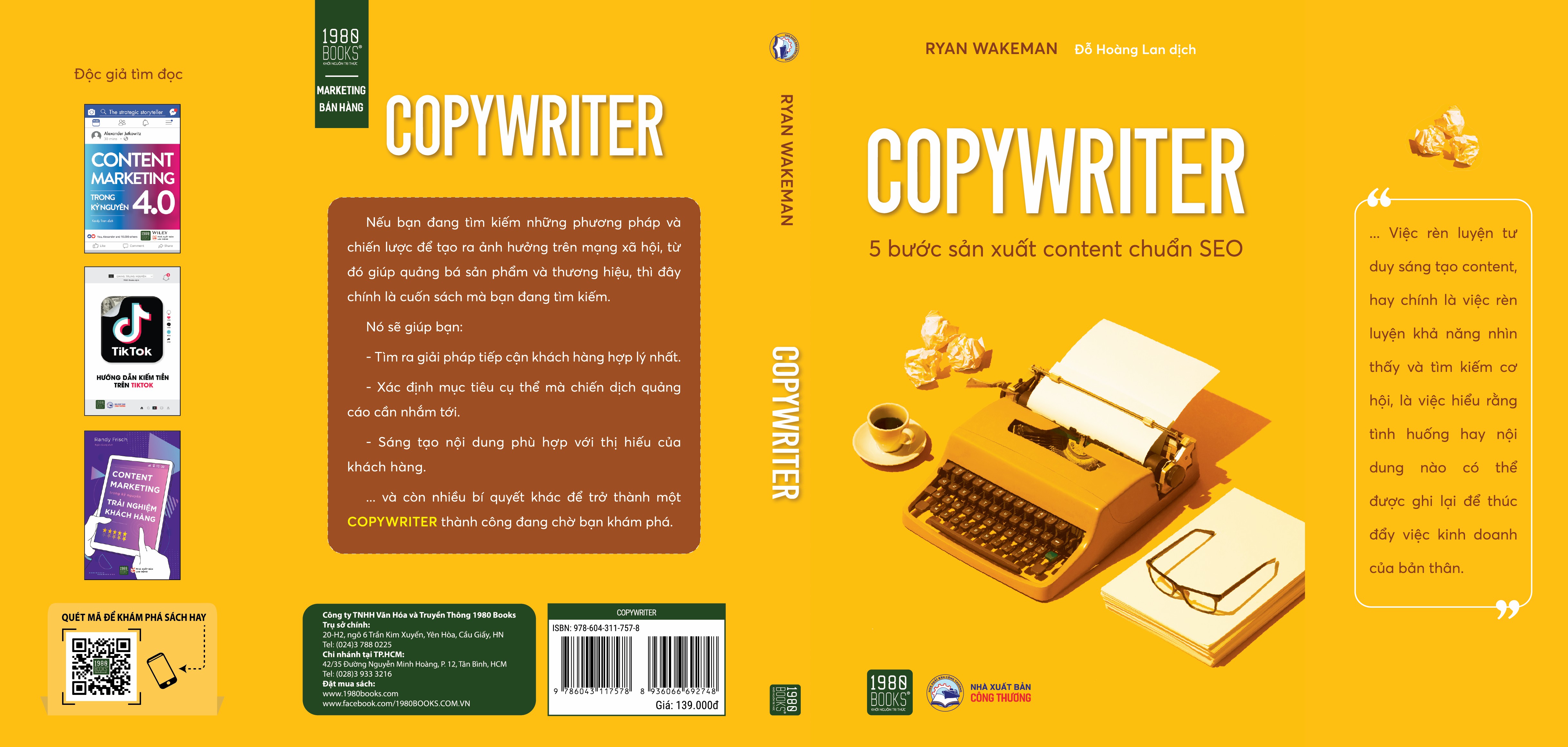 Sách - Copywriter - 5 Bước Sản Xuất Content Chuẩn SEO - 1980Books