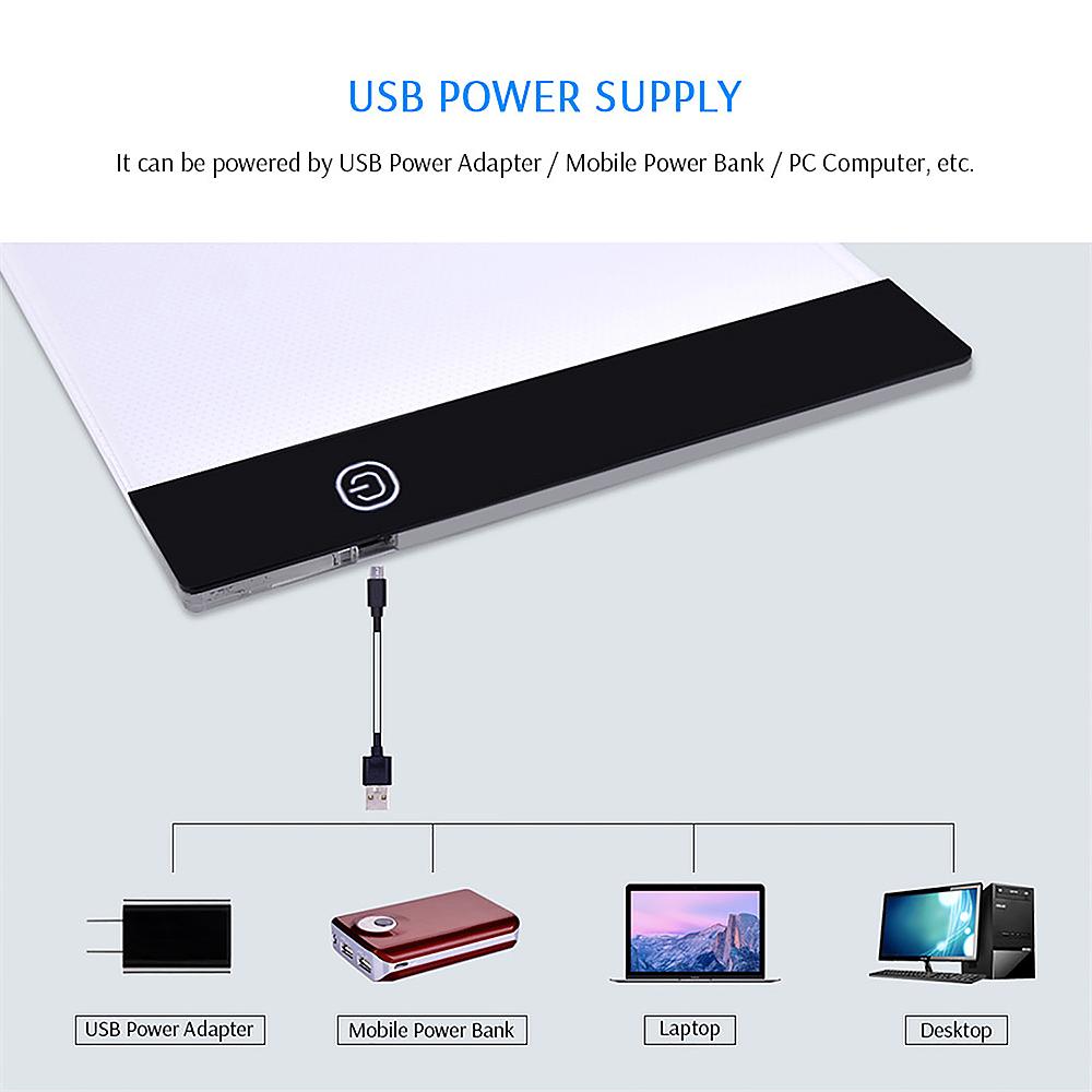 Máy tính bảng vẽ kỹ thuật số USB Tracing Pad có Hộp đèn di động Tracing Light với độ sáng có thể điều chỉnh