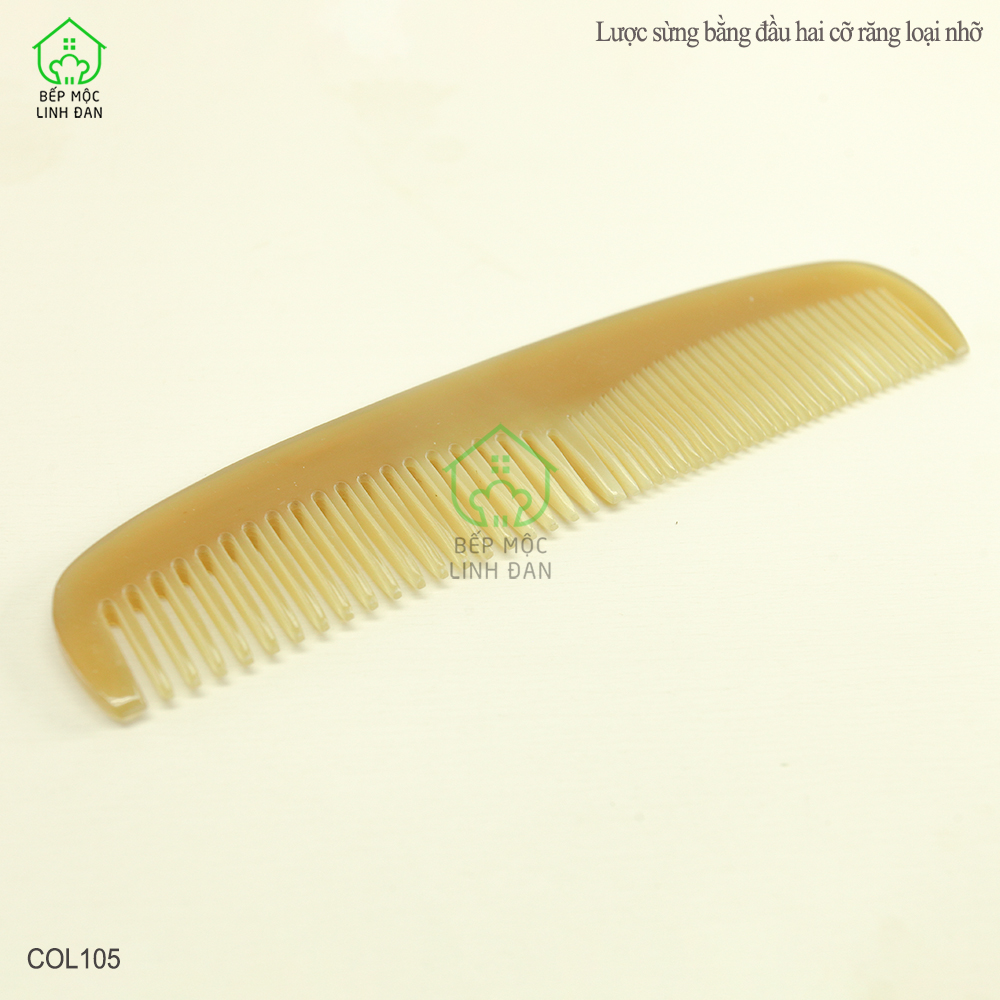 Lược Sừng Mẫu Bằng Đầu (Size: M - 15cm) Có 2 Loại Răng [COL105]