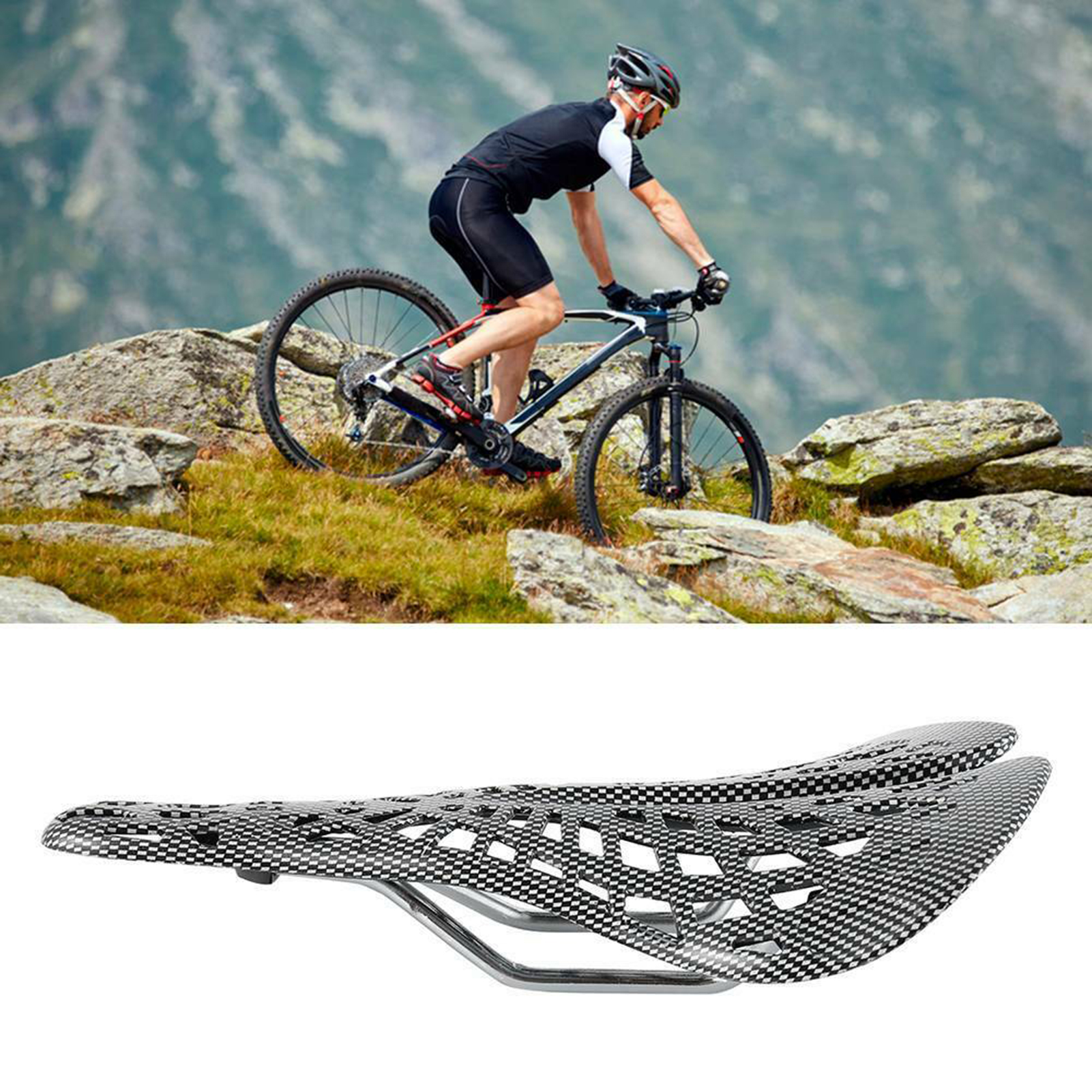 Yên Màu Đen Giảm Xóc Thoáng Gió Cho Xe Đạp Leo Núi