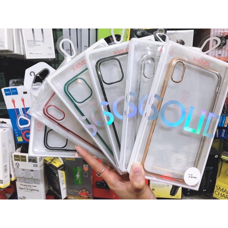 Ốp lưng cứng trong MẠ SI viền màu 7/8 PLUS/X/XS/XSMAX S10/S10 PLUS