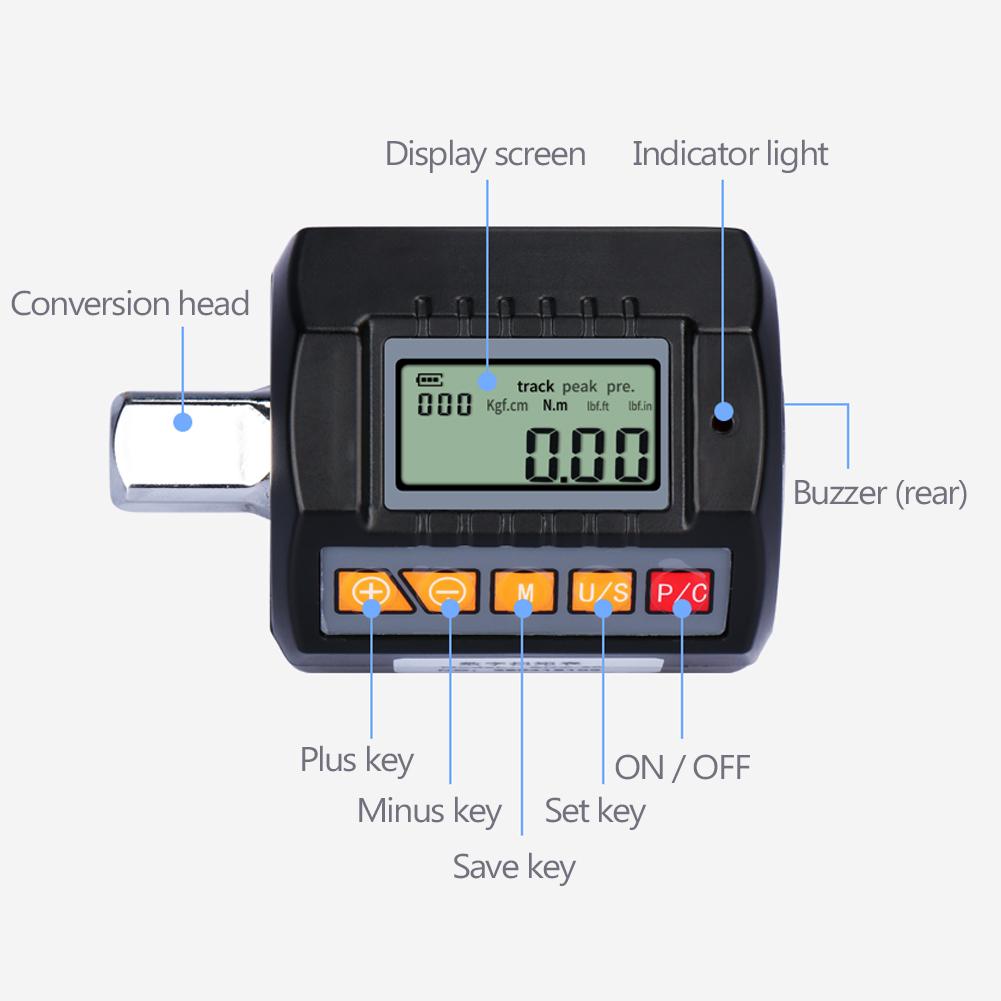 Adjustable LCD Display Screen 1/2 1/4 3/8inch Digital Torque Wrench Meter Professional Electronic Torque Meter Utility
