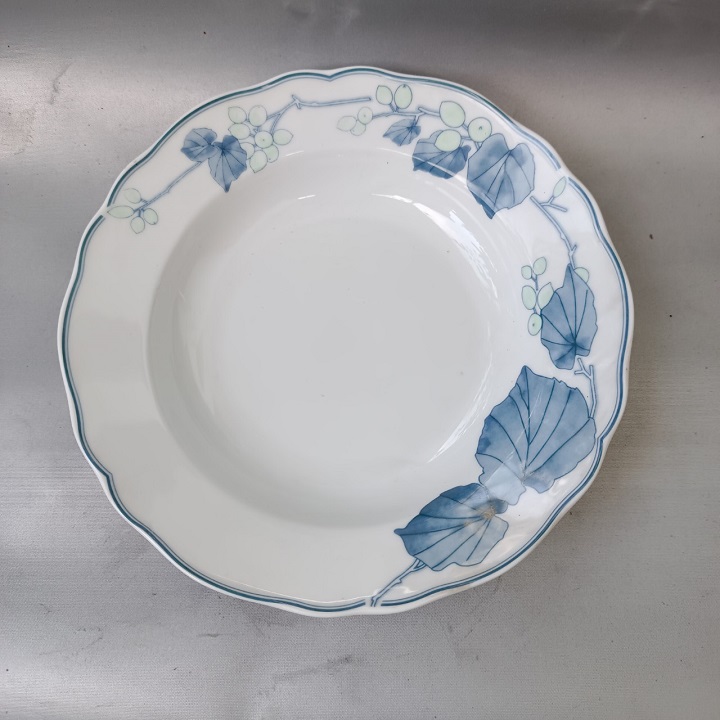 Đĩa sứ sâu 21CM Hoa Nho Xanh Hàng Cao Cấp