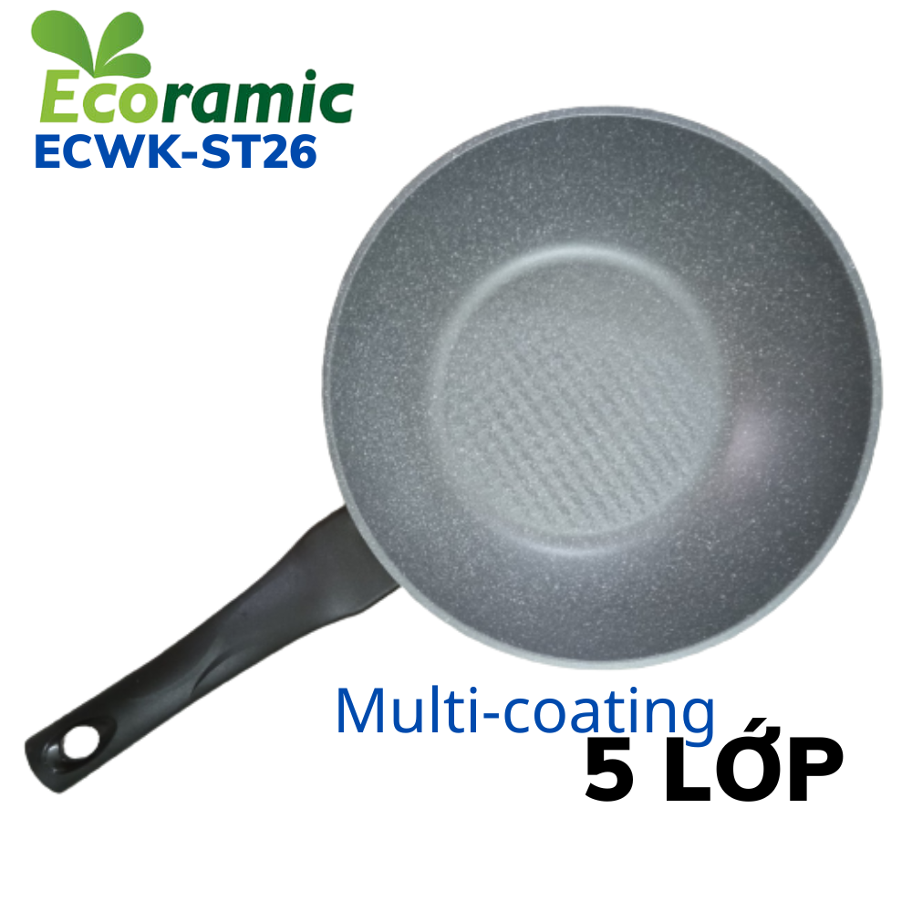 Chảo Đá Sâu Lòng Cao Cấp Ecoramic ECWK-ST26 (26cm)