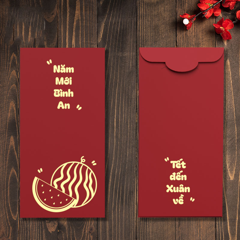 Bao lì xì Tết Bính Ngọ 2026 – Tết Đến Xuân Về, giấy C150 dày cán màng mịn, in sắc nét, đựng tiền 500k(TOKDODO)