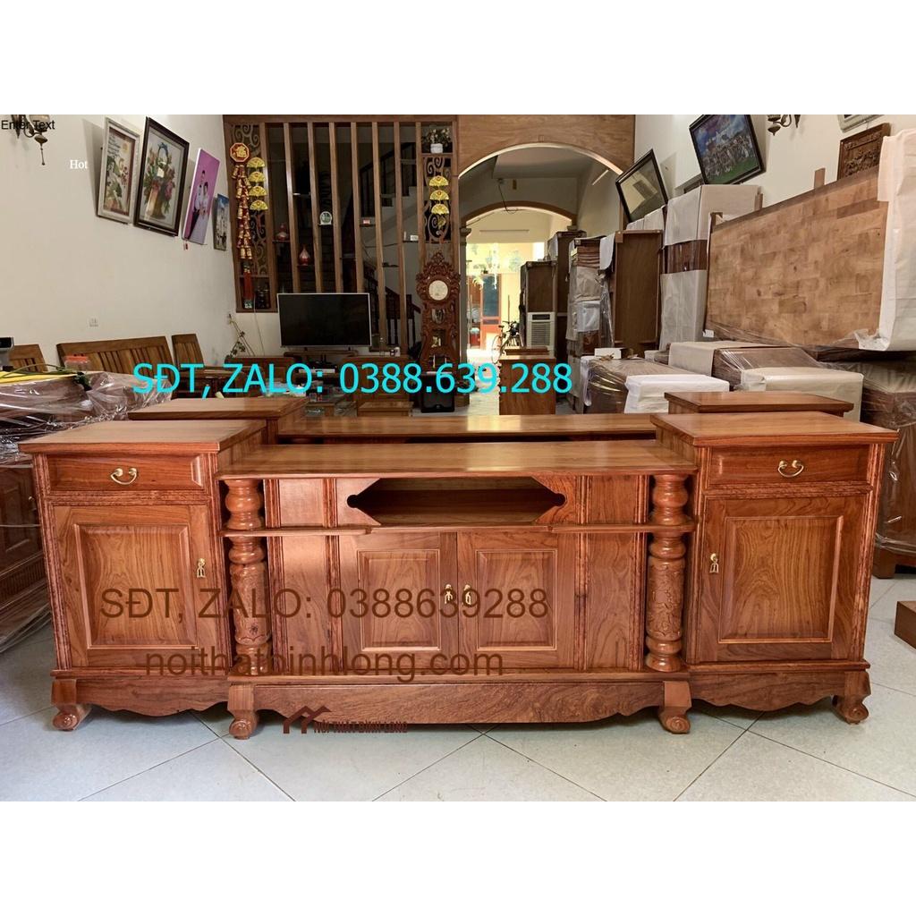 Kệ tivi gỗ hương đá 2m2