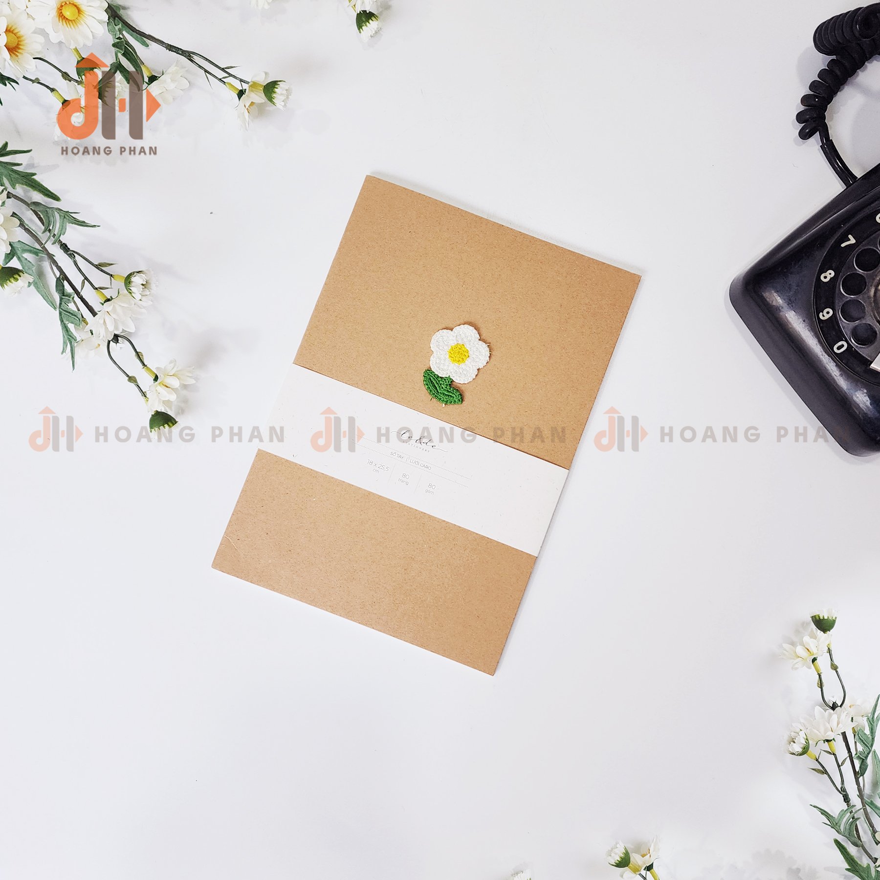 [Văn phòng phẩm] Sổ Kraft Cúc Họa Mi cổ điển