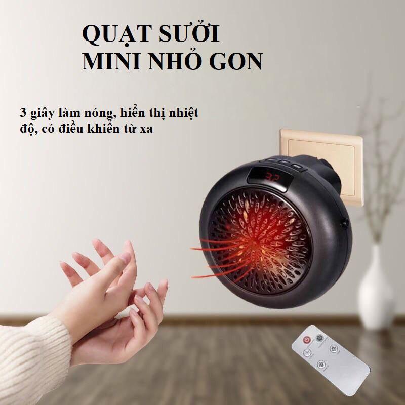 Quạt Sưởi Mini - Quạt Sưởi Ấm Hai Chiều Công Suất 500W Tiết Kiệm Điện, Có Điều Khiển Từ Xa