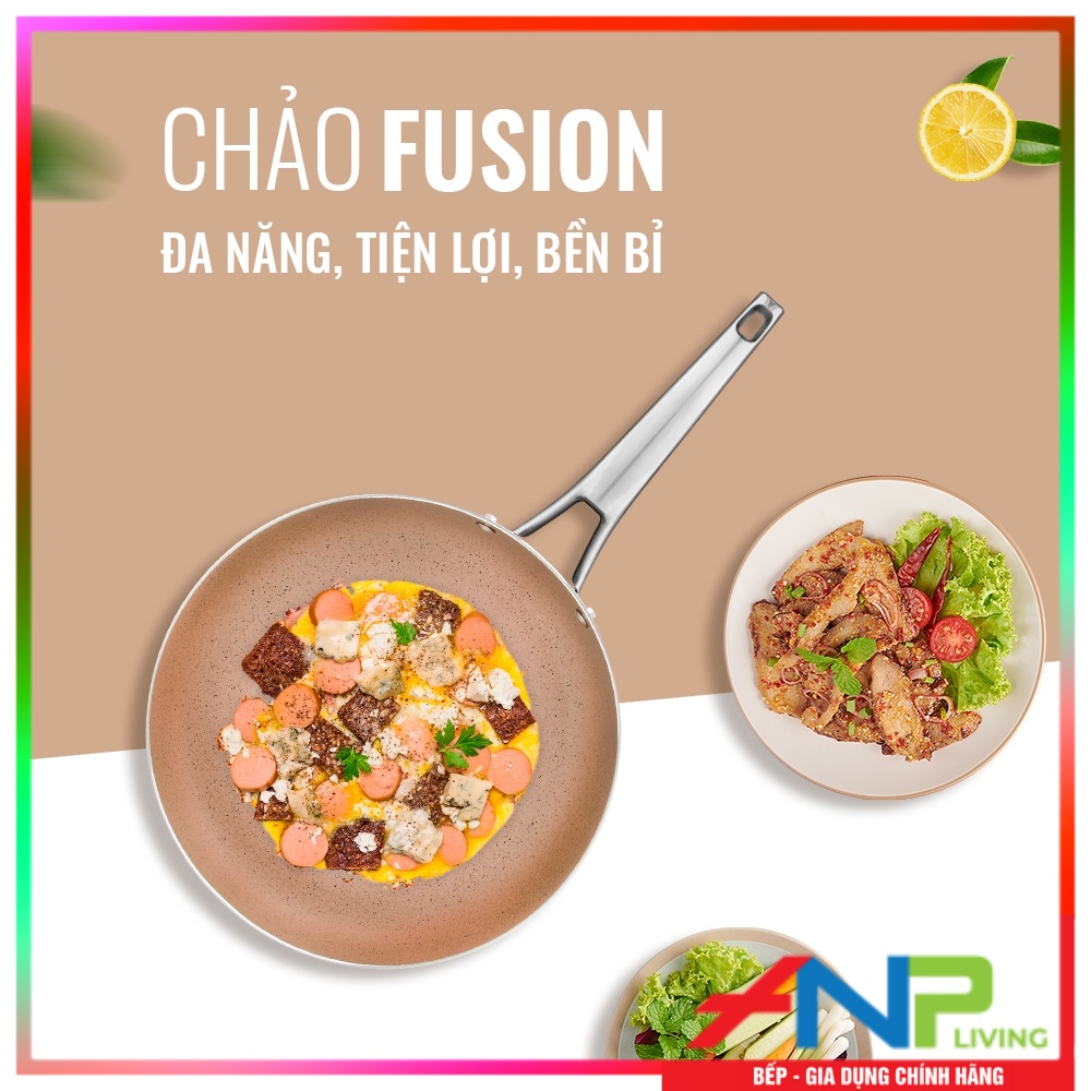 CHẢO ELMICH FUSION SÂU LÒNG, VÂN ĐÁ CHỐNG DÍNH, CÓ ĐÁY TỪ (SIZE 28CM - CHIÊN XÀO RÁN TRÊN MỌI LOẠT BẾP) - HÀNG CHÍNH HÃNG