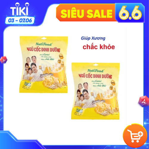 Combo 2 túi NGŨ CỐC DINH DƯỠNG NGUYÊN CÁM NUTIFOOD CANXI 500GRAM , Giúp Xương,Răng Chắc Khỏe.