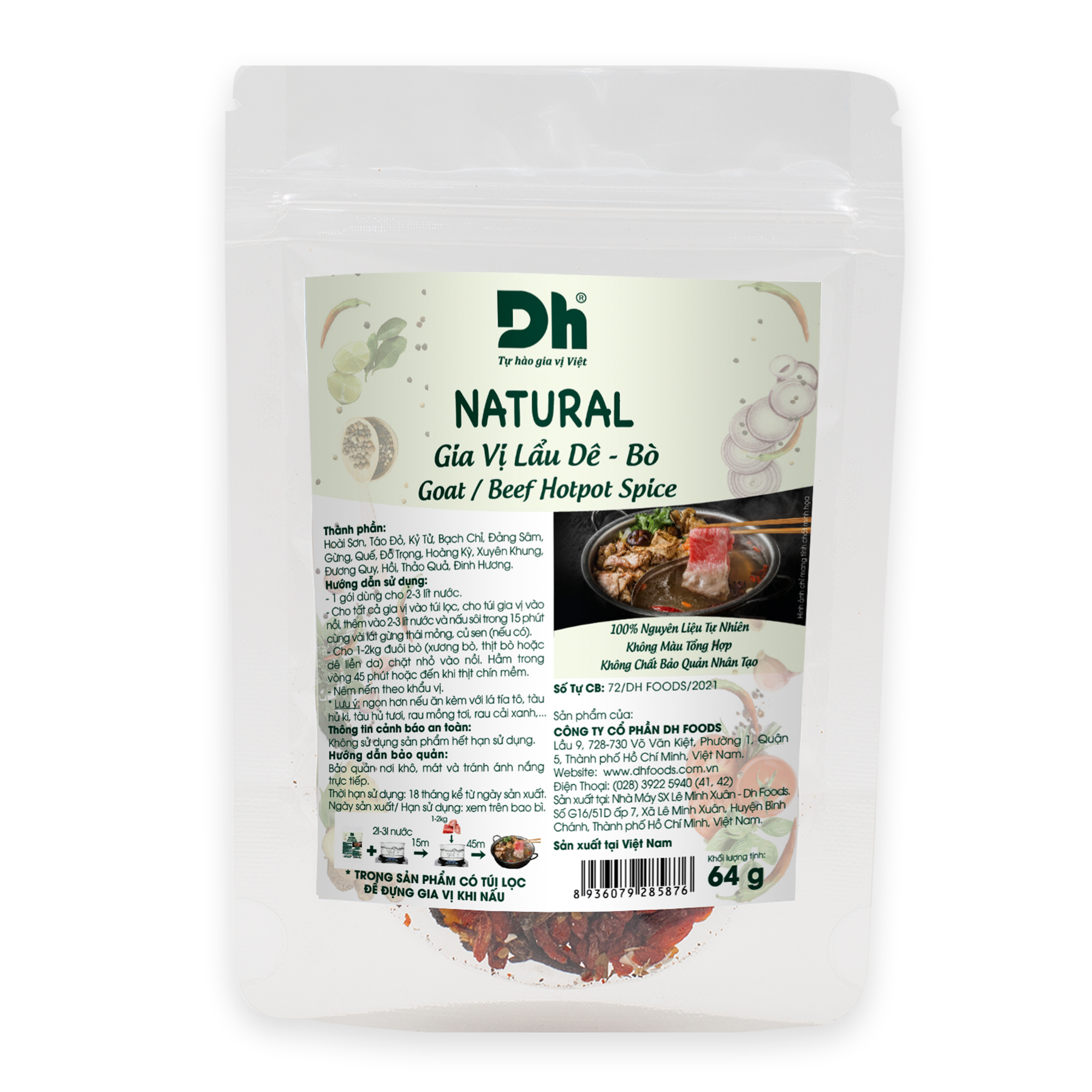 Natural Gia Vị Lẩu Dê - Bò Dh Foods