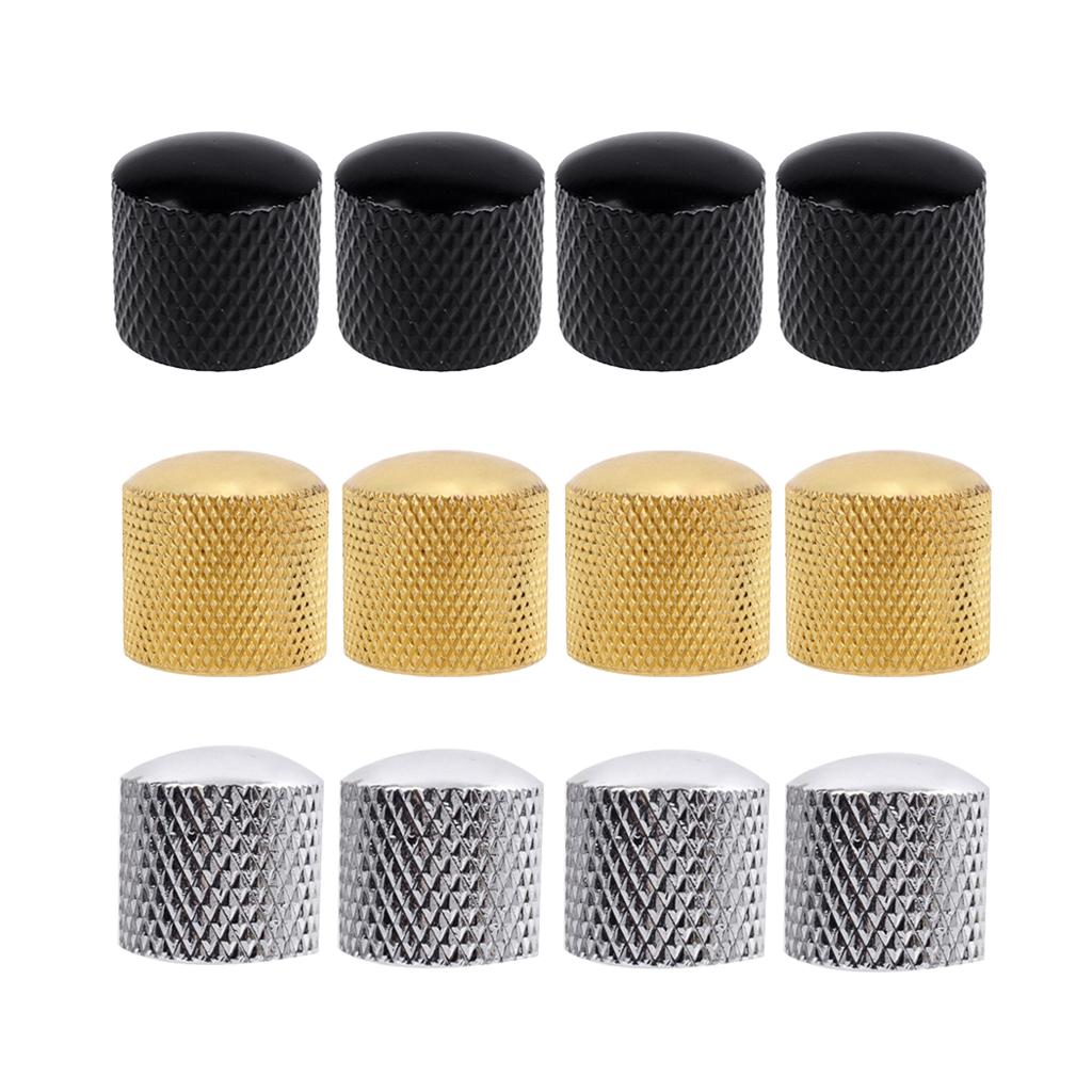 Durable 4 Pieces Metal Electric Guitar Potentiometer Volume Tone Control Knobs Buttons