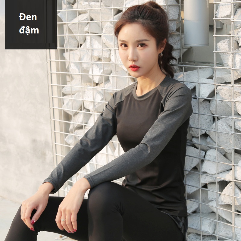 Áo tập yoga, áo tập gym dài tay, co giãn ôm body
