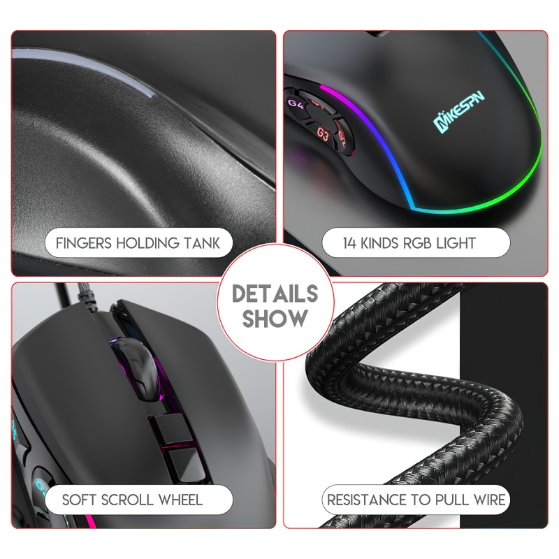 Chuột LED RGB 7200 DPI Gaming Mouse Macro X9