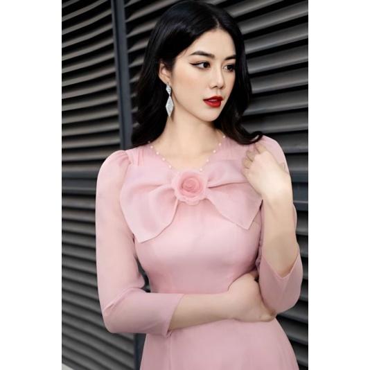 SÉT BỘ ÁO DÀI TAY BỒNG CỔ NƠ