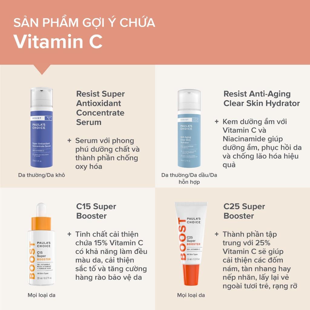 Tinh Chất Tăng Cường Làm Sáng Da Và Mờ Thâm Chứa 25% Vitamin C Paula's Choice C25 Super Booster 15ml (Mã 7850)