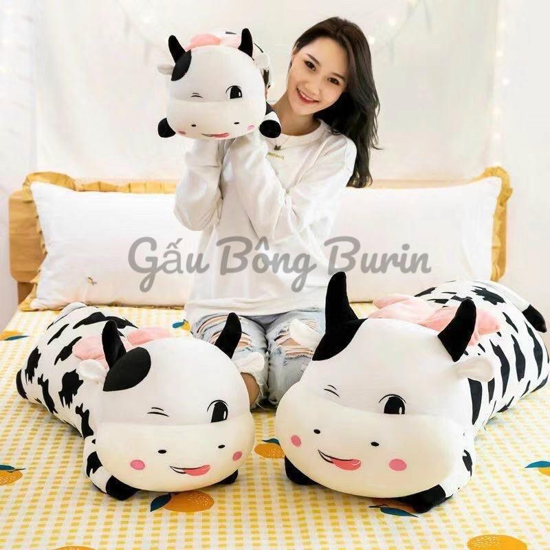 Gấu bông bò sữa cánh tiên, bò sữa nhồi bông siêu to khổng lồ 1m5