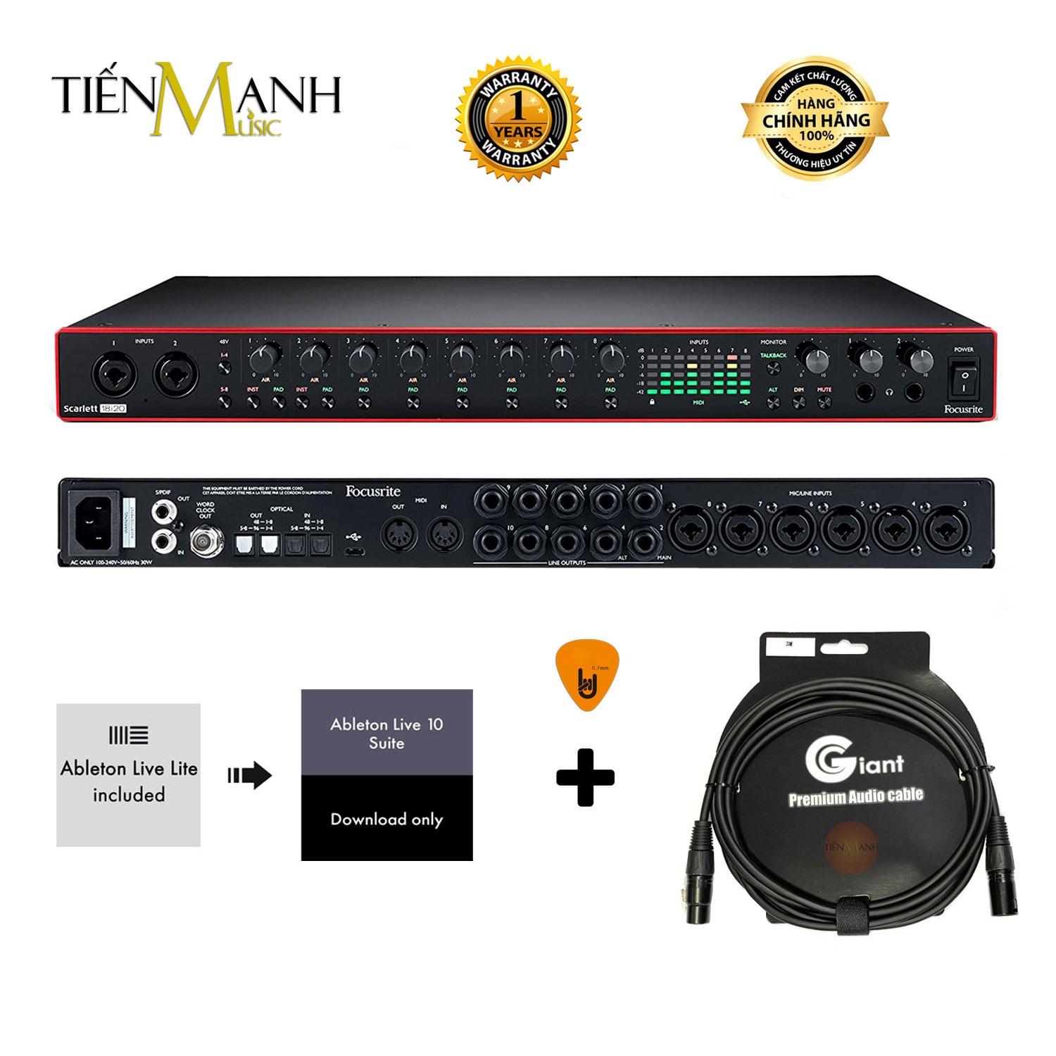 Focusrite Scarlett 18i20 Gen 3 Sound Card Âm Thanh - Focus USB Audio Interface SoundCard 3rd - Gen3 Hàng Chính Hãng