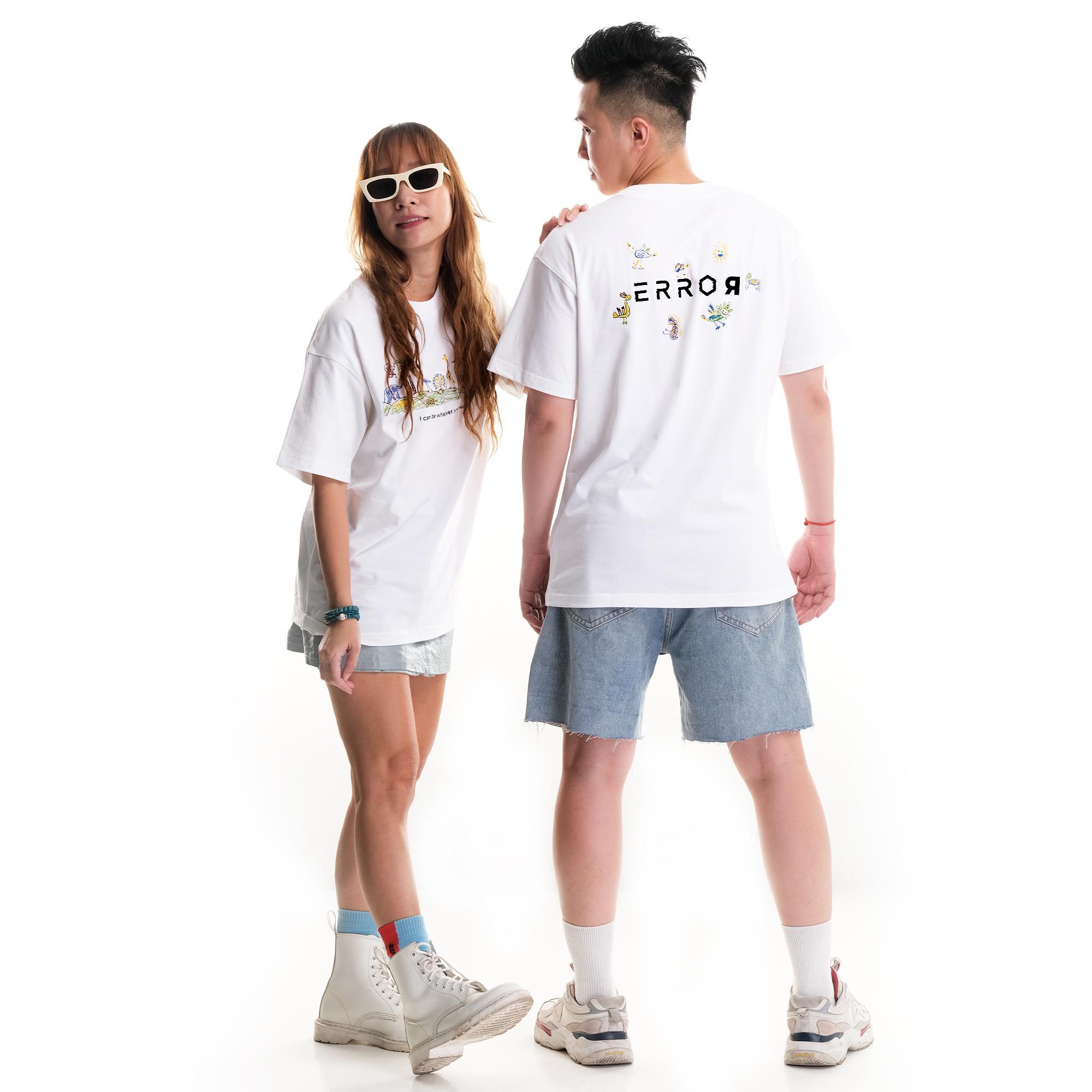 Áo Thun Oversize Nam Nữ Cặp Đôi The Zoo Local Brand Error Cotton Mỹ Tee Basic Màu Trắng Vải Trơn Không Xù Lông Thoải Mái