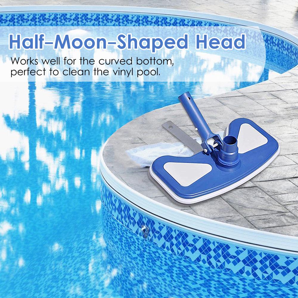 Half Moon Pool Vacuum Head Inground Above Ground Swimming Pool Vacuum Brush Head Spa Vacuum Attachment with Weighted