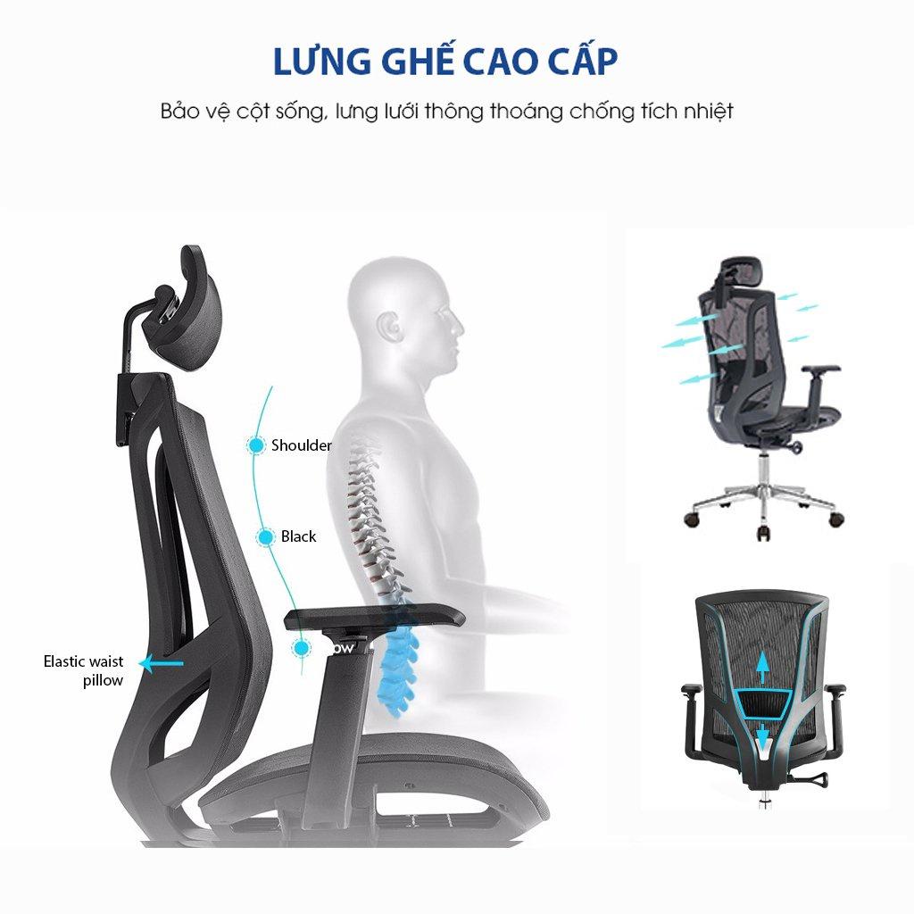 Ghế công thái học GOVI Ergonomic Plato PL04 Thiết kế bảo vệ sức khỏe