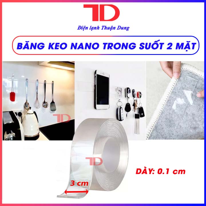 Hình ảnh Băng Dính 2 Mặt Keo Dán Trắng Đa Năng Trong Suốt 3m Dày 1mm Siêu Dính - Điện Lạnh Thuận Dung