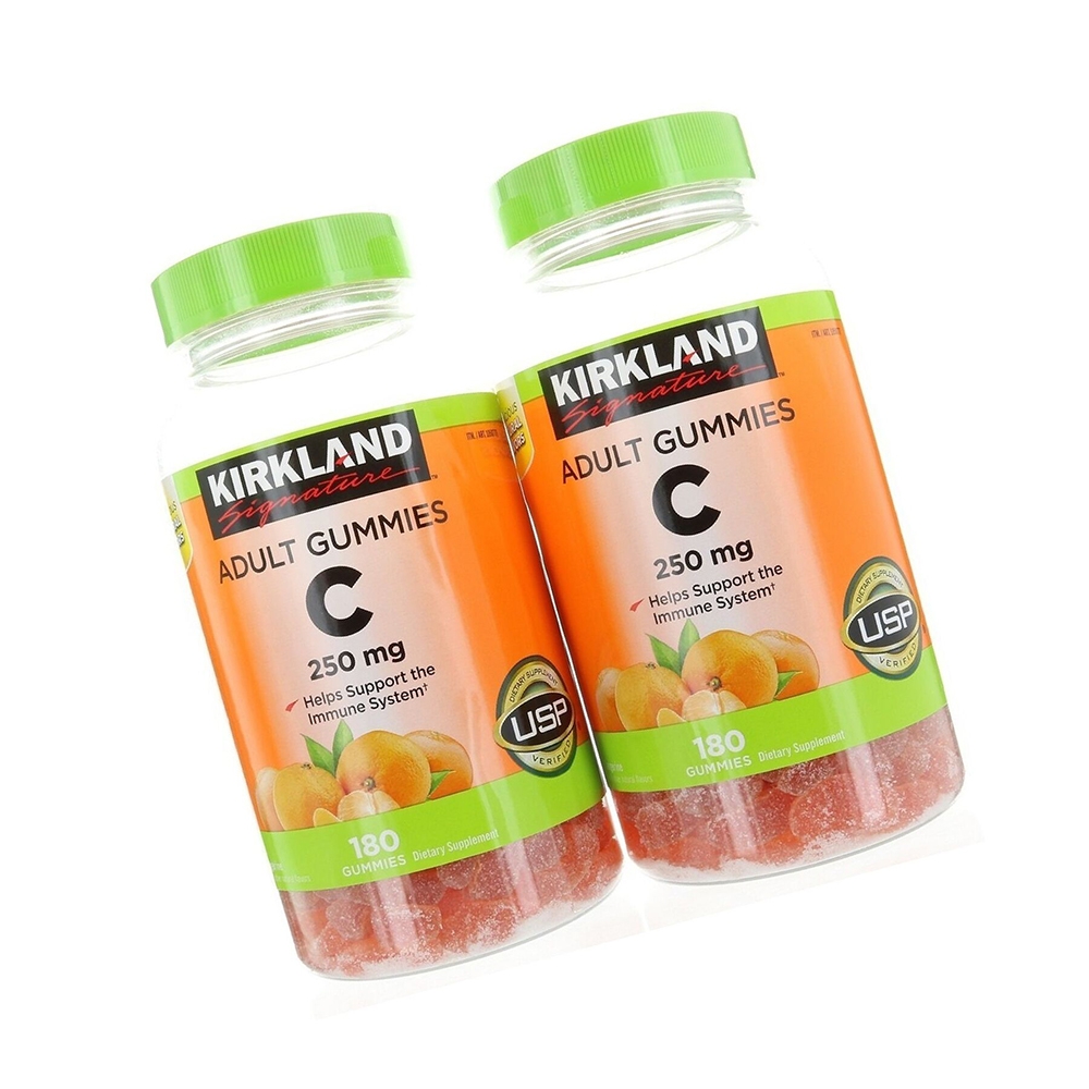 Kẹo dẻo bổ sung Vitamin C Kirkland Adult Gummies C 250mg hộp 180 viên của Mỹ