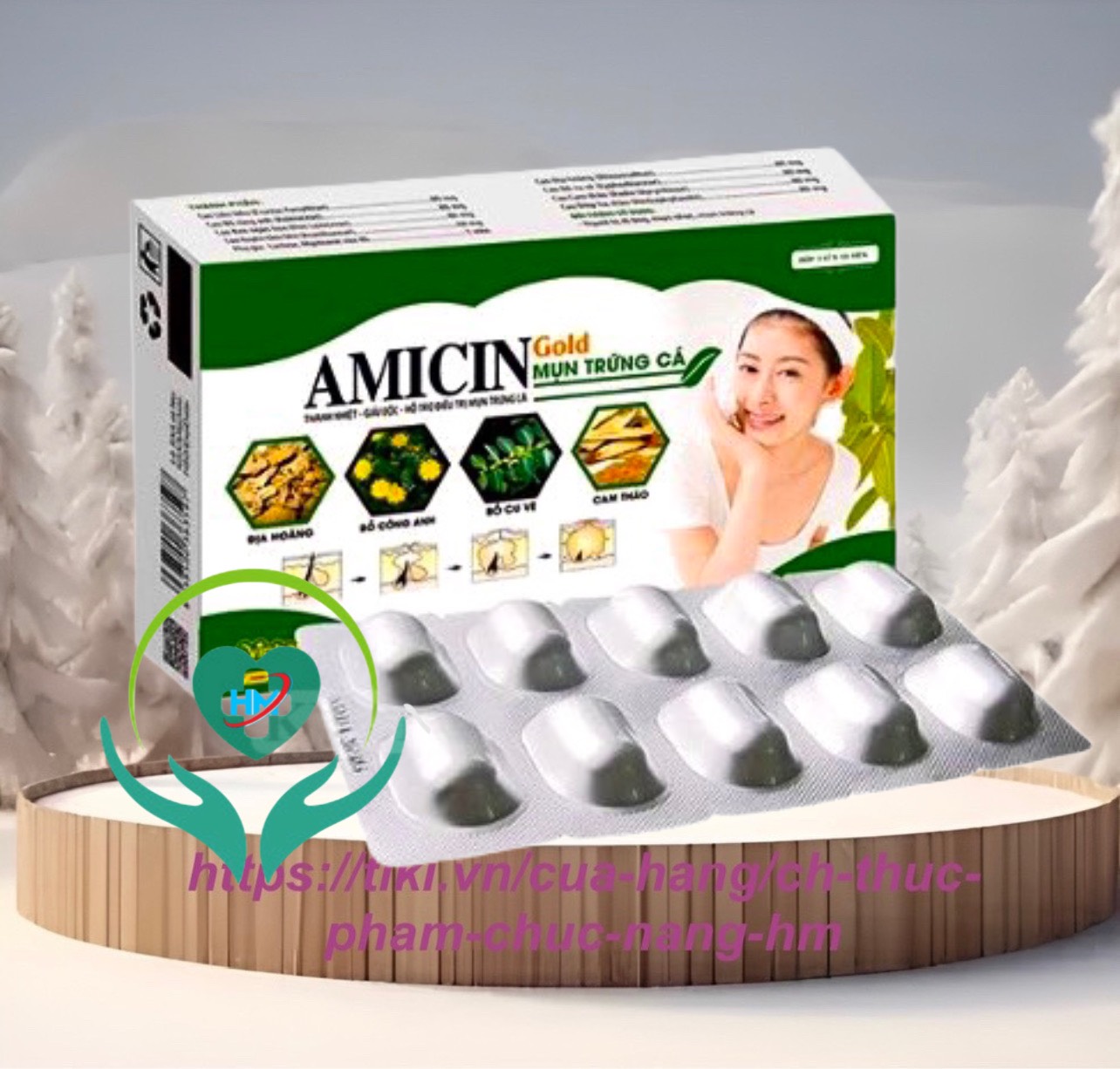 Amicin Mụn Trứng Cá - Hộp 30 Viên - người bị dị ứng , mụn nhọt , trứng cá