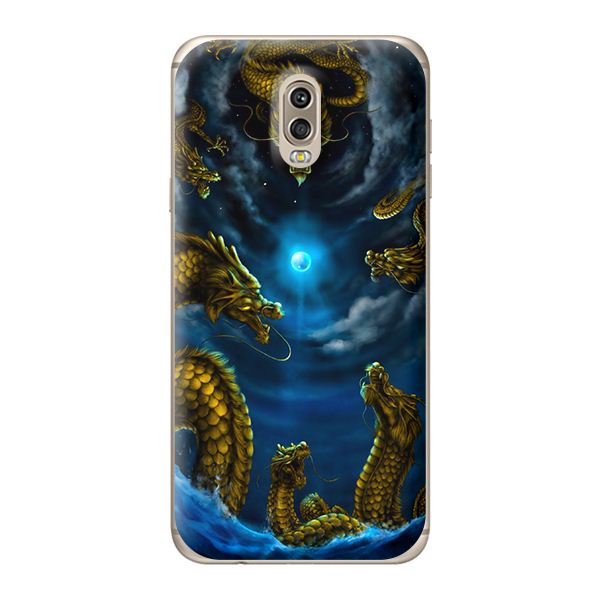 Ốp lưng cho Samsung Galaxy J7 Plus RỒNG VÀNG 1 - Hàng chính hãng