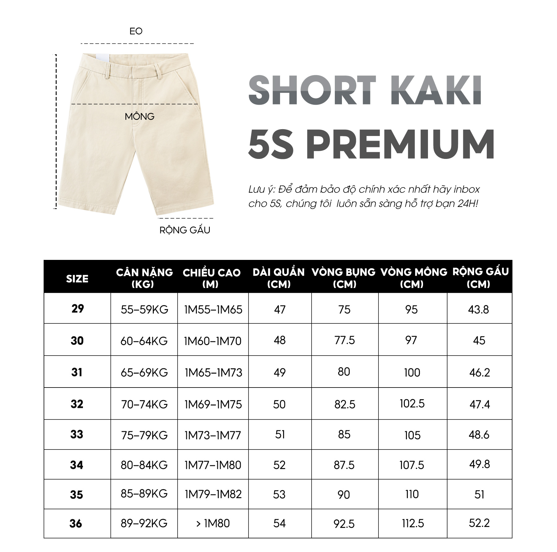 Quần Short Kaki Nam 5S FASHION, Chất Cotton, Cạp Giấu Cúc, Tinh Tế, Thiết Kế Basic, Lịch Sự (QSK23029)