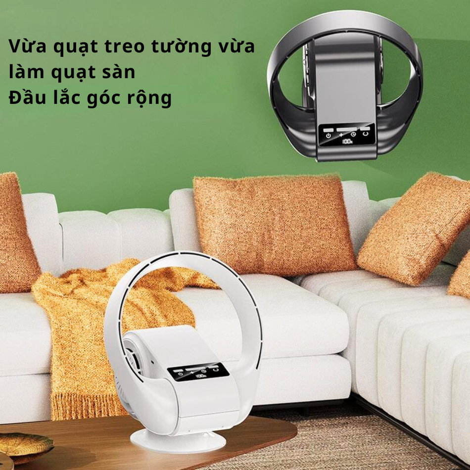 [HÀNG MỚI 2024] QUẠT TÍCH ĐIỆN Không Cánh X35 Điều Khiển Từ Xa, Pin 4000mAh Tích Điện Đến 6 Tiếng, Quạt Sạc Điện