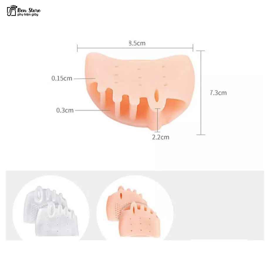 Hình ảnh Cặp Đệm Silicon Tách Ngón Chân Cấu TrúcTổ Ong Bàn Chân Trước #sil72