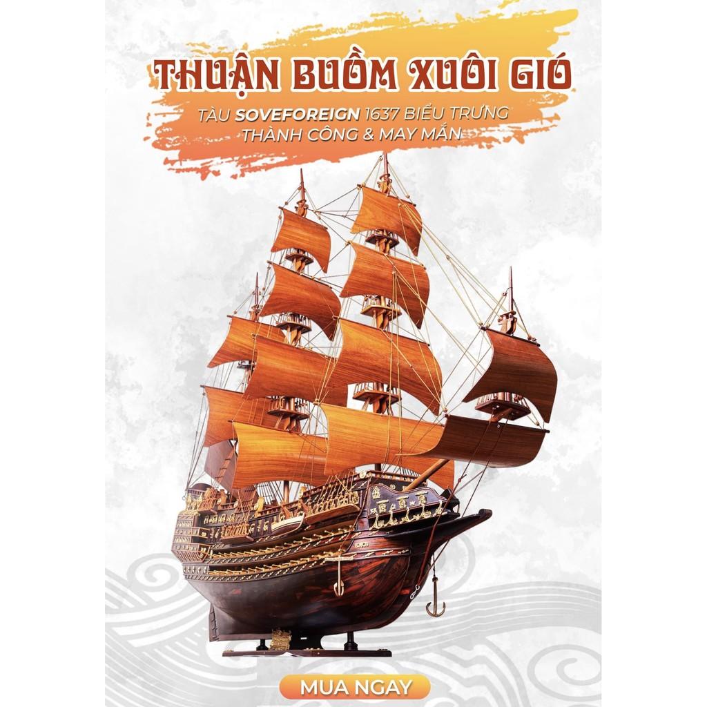 Thuyền buồm gỗ trắc ta 1m buồm hương-đồ gỗ Thang Nhung