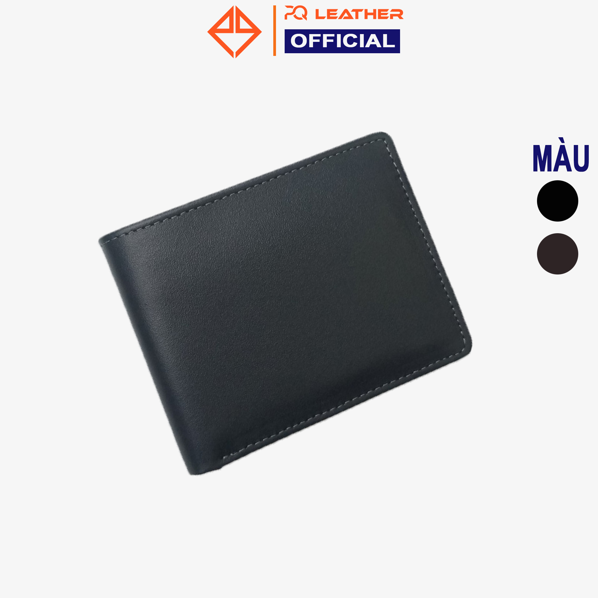 Ví nam da bò Nappa cao cấp PQ Leather PV1 da thật full hộp làm quà tặng bảo hành 12 tháng