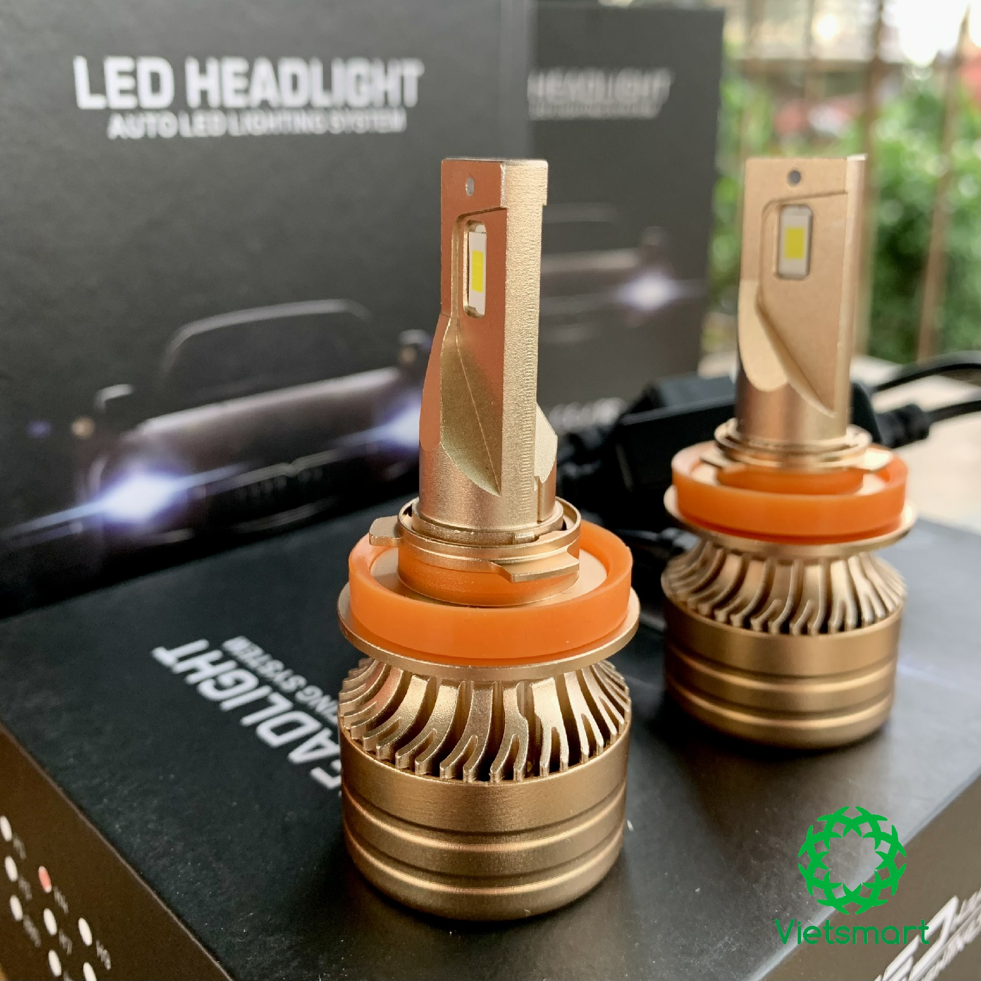 Đèn LED pha cos XM70 Gold 60W siêu sáng cho ô tô xe máy H1 H7 H8 H9 H11 HB3 9005 HB4 9006 H4 (giá 1 cái)