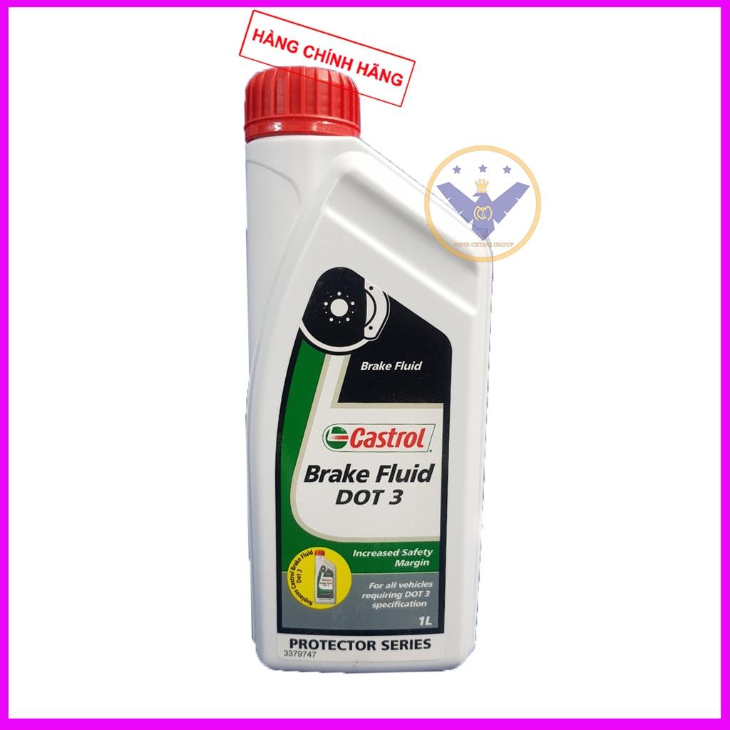 BỘ 2 Dầu phanh, dầu thắng xe ô tô cao cấp Castrol brake Fluid Dot 3/Dot 4 Lon 1L