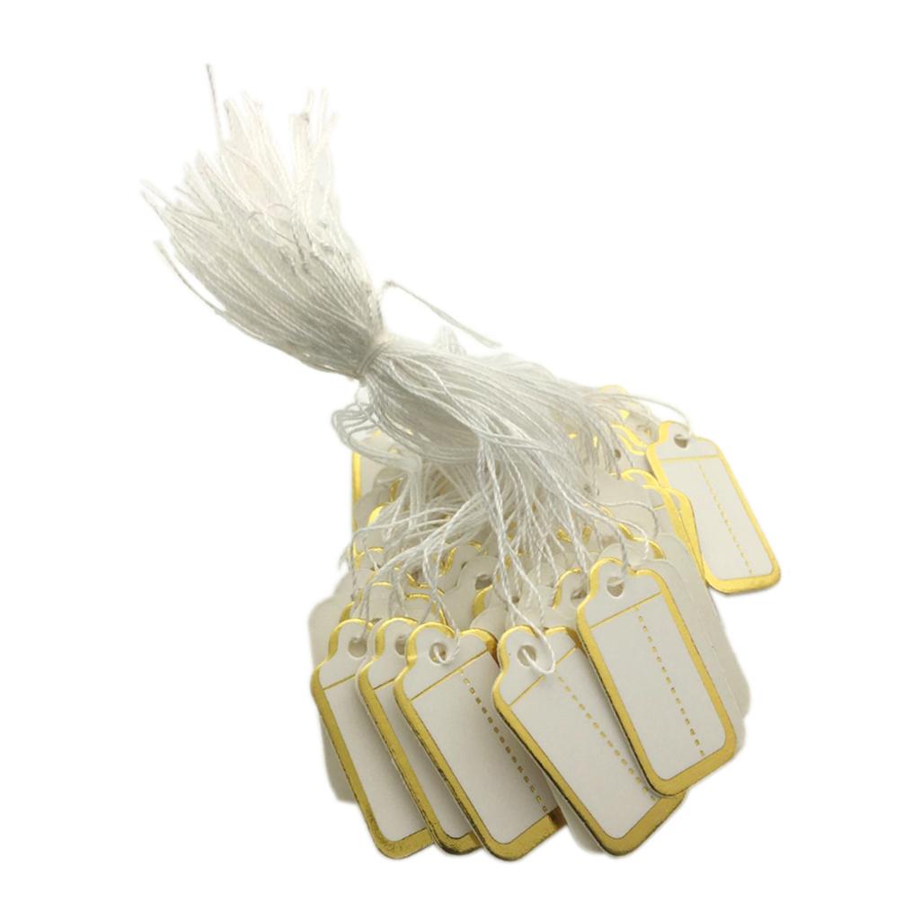 1000X Vàng Edge Phiếu Trắng Thẻ Dây Hãng Trang Sức Giá Quần Áo Thẻ