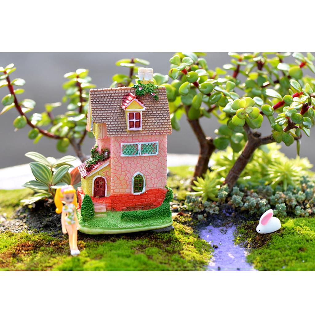 Cute Villa Cottage Mini Fairy Garden Ornament Miniature Plant Pot Dollhouse
