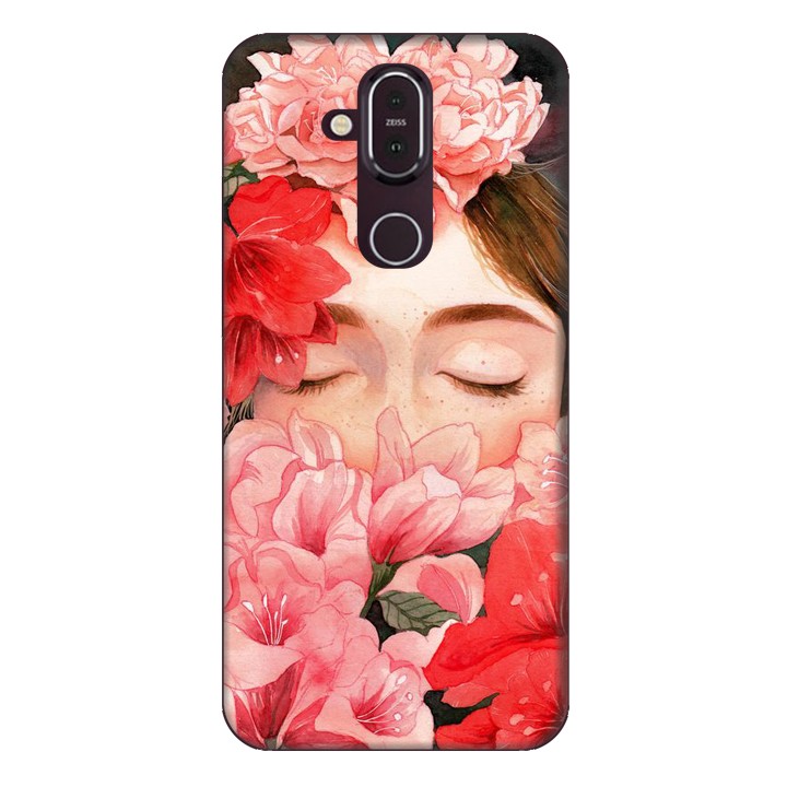 Ốp lưng dành cho điện thoại Nokia 8.1 Cô Gái Hoa Hồng