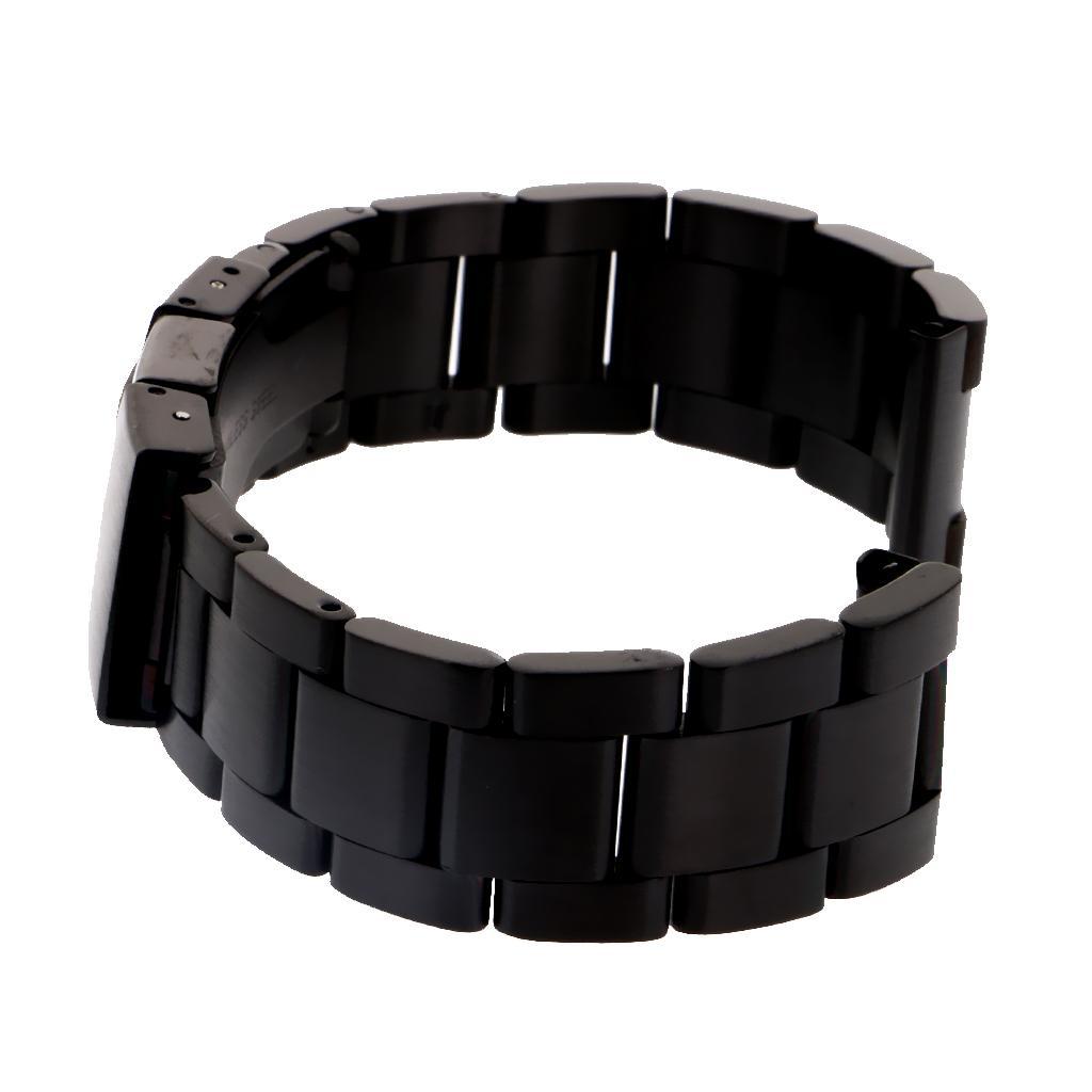 Black Stainless Steel Metal Replacement Strap Wrist Band for