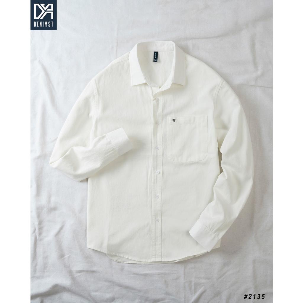 Áo sơ mi nam cotton kaki cao cấp Hashtag DENIMST, Áo sơ mi dài tay form suông 2135