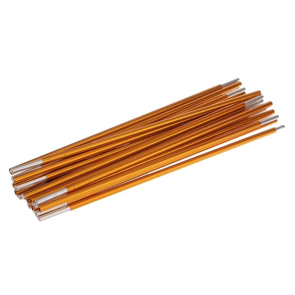 2xBackpacking Awning Tent Poles Bar Travel Camping Gold Φ8.5mm 395 cm