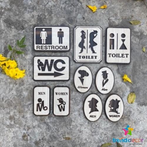 Bảng Gỗ Decor Bảng Treo Cửa Nhà Vệ Sinh Toilet Wc