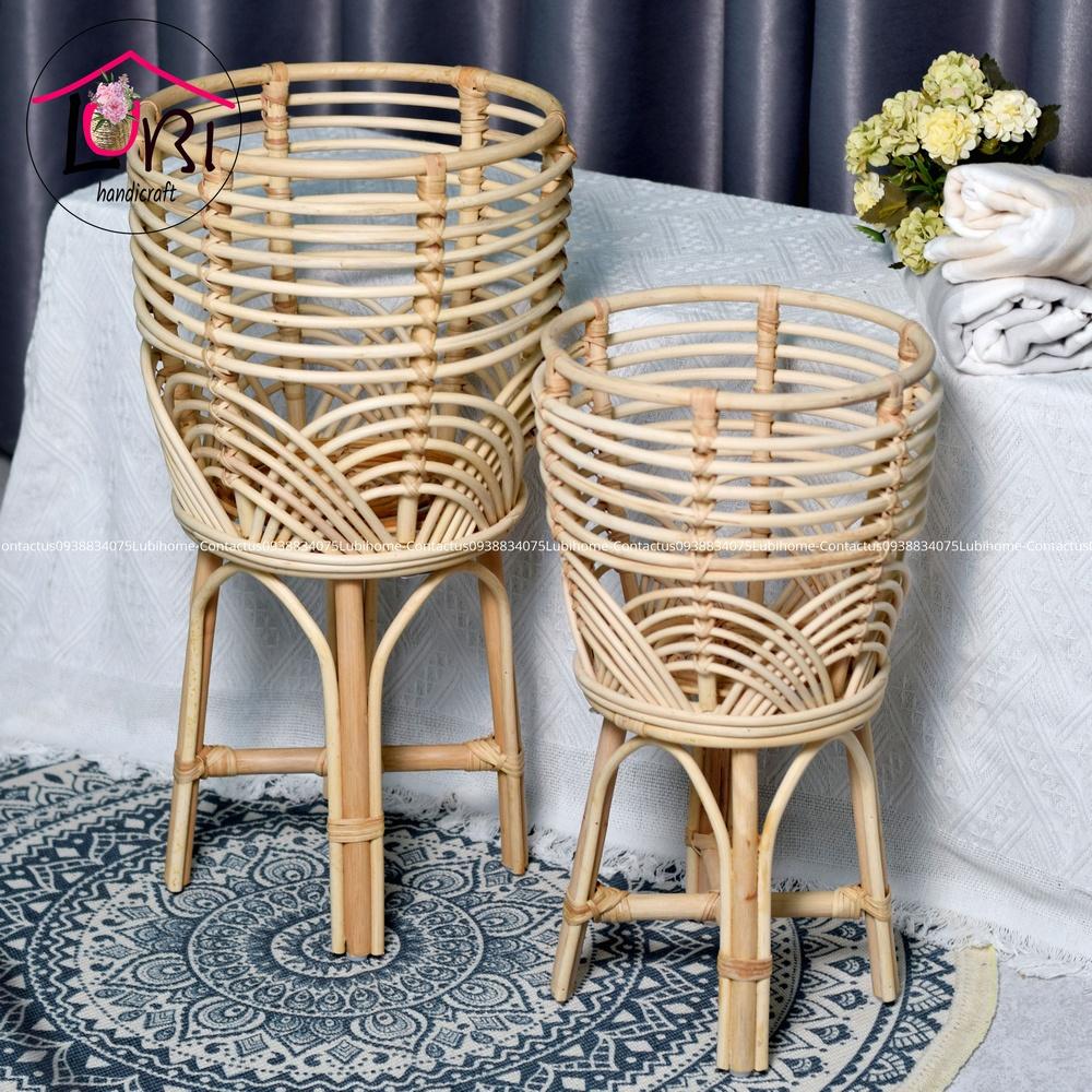 Lubihandicraft - Stand mây (chậu) đựng cây cảnh cao cấp - sang trọng, mộc mạc