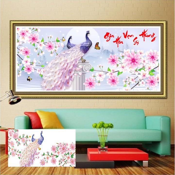 Tranh đính đá Gia Hoà Vạn Sự Hưng I 110x55cm I LV257