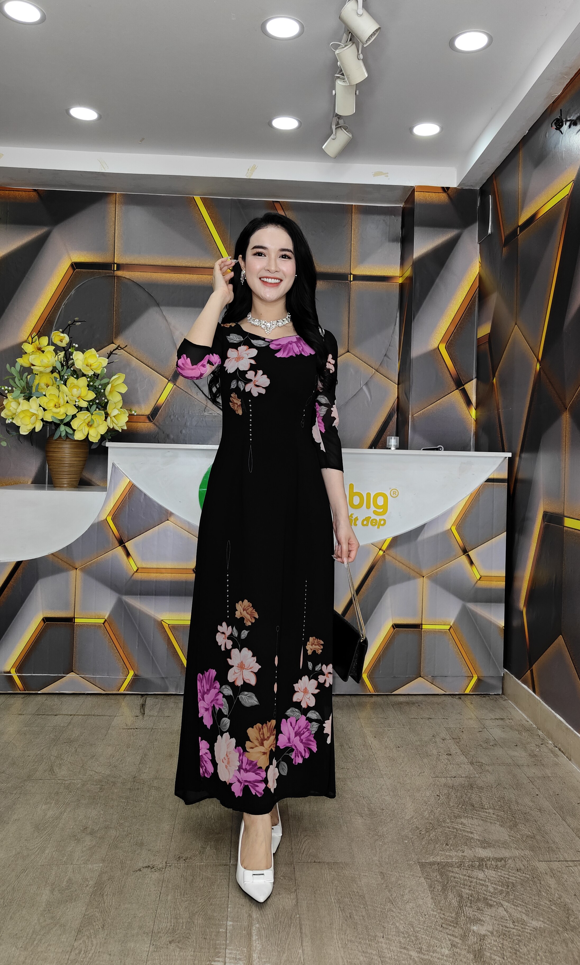 Đầm giả áo dài - Y1398 - Thương hiệu Zonbig