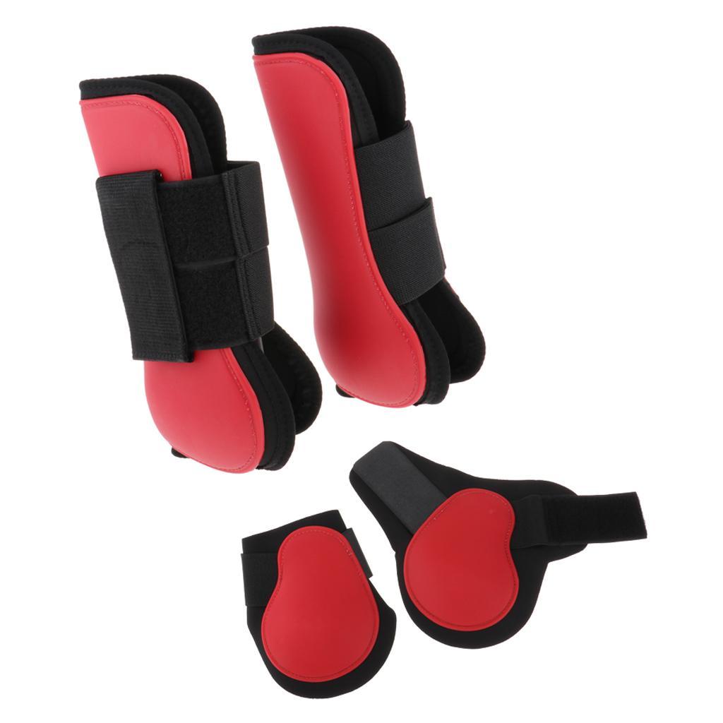 Horse Leg Boots Hind Front Leg Protector Wraps Set