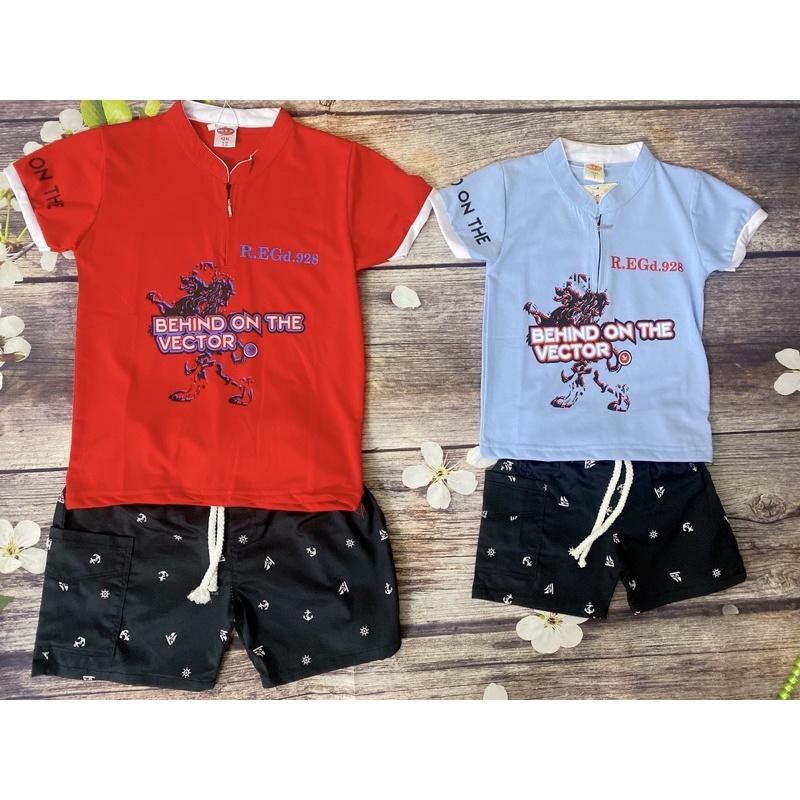 Quần Bé Trai Size 6-17Kg, 5 Tháng Đến 4 Tuổi Đen Hình Mỏ Neo Có 2 Túi, Quần Short Jean Đùi Thun Co Giãn